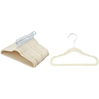 Amazon Basics - Perchas de terciopelo para trajes - Paquete de 50- Marfil